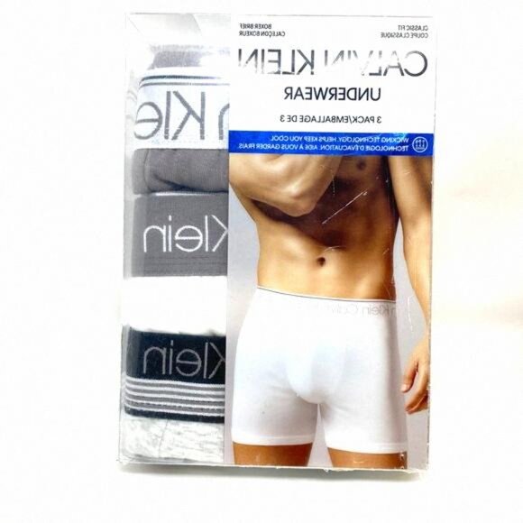 💖MEGA SALE💖Calvin Klein 3 Pack Mens NB2730907 Cotton Brief Boxer White Stretch - Picture 2 of 9